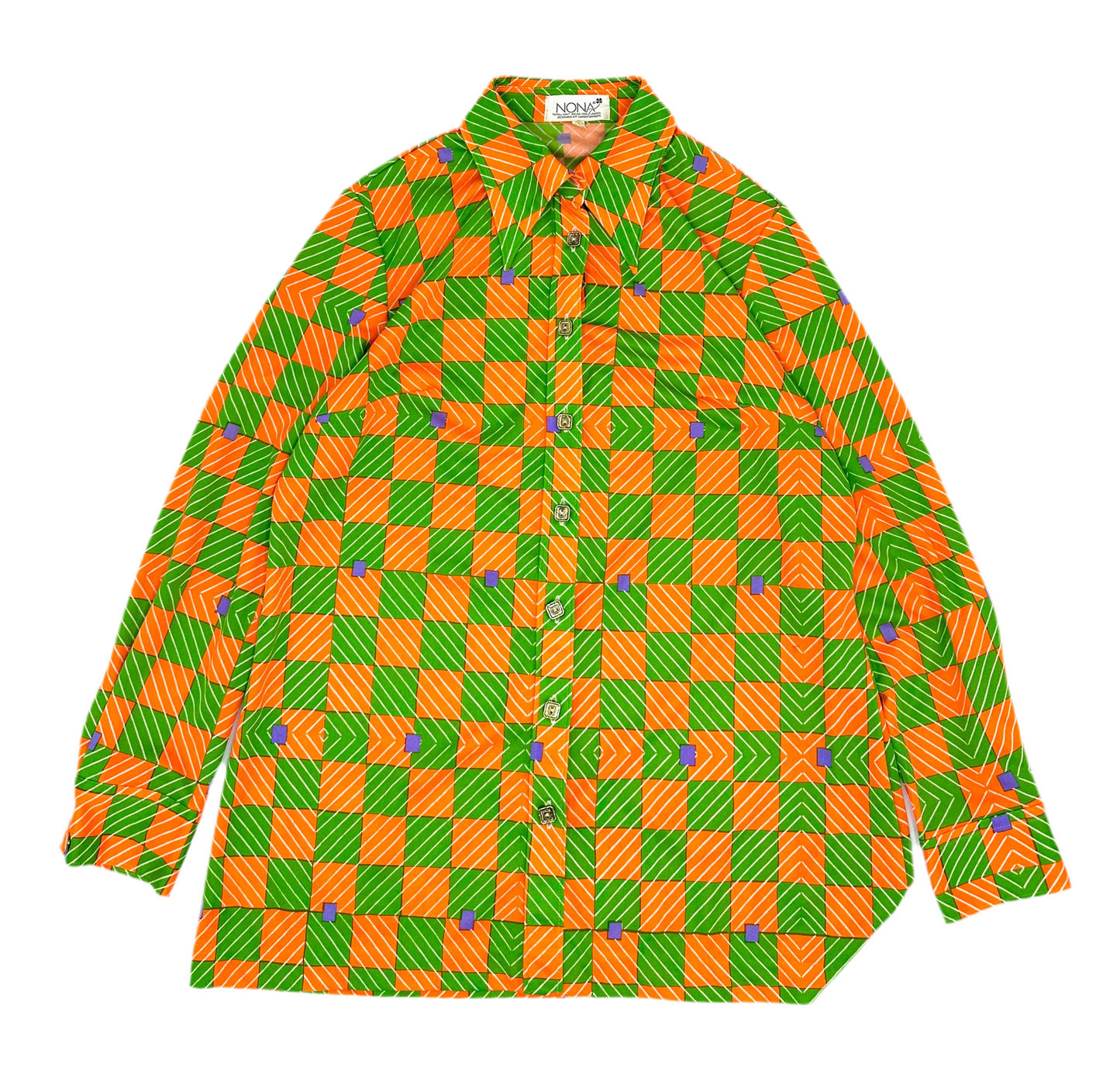 Plaid Pattern Metal Button L/S Shirts