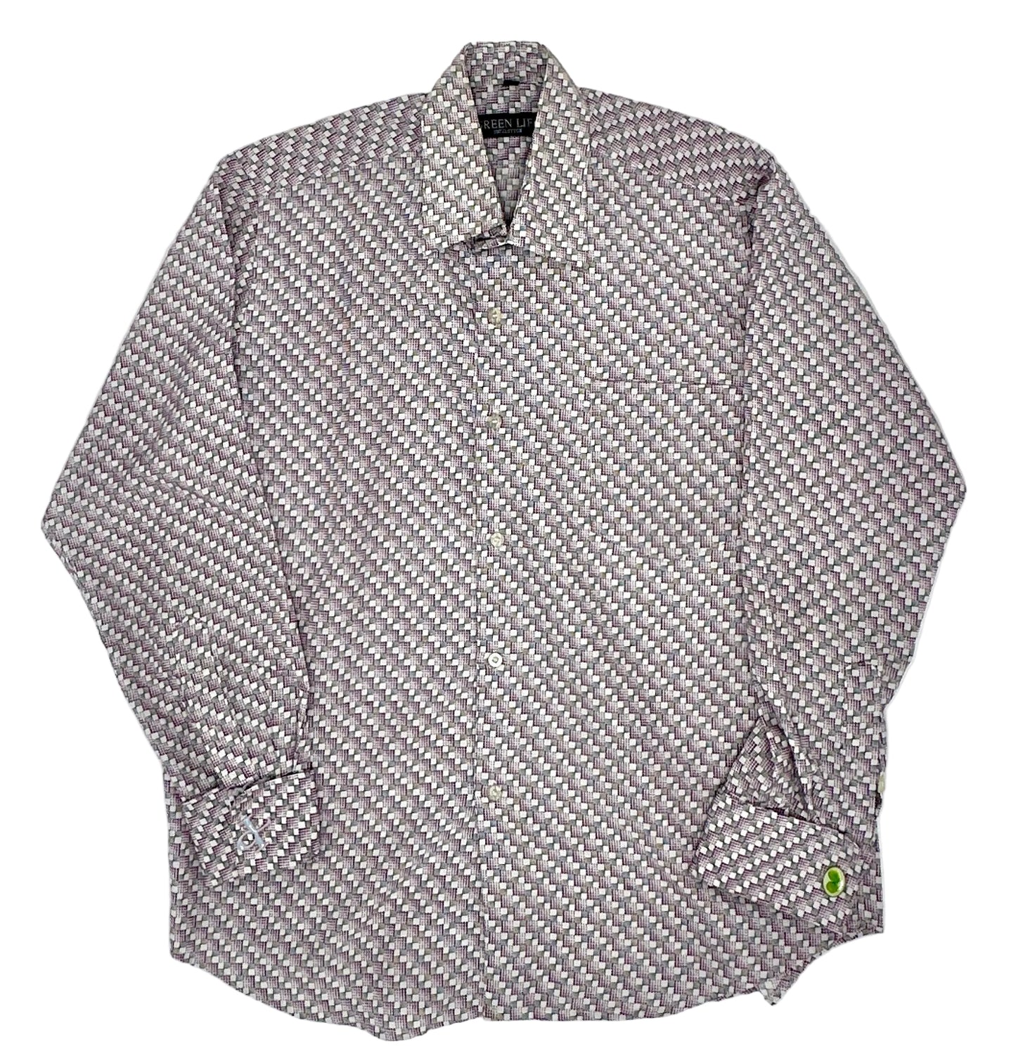 Plaid Pattern  Button Down L/S Shirts (Pins Set)