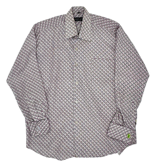 Plaid Pattern  Button Down L/S Shirts (Pins Set)