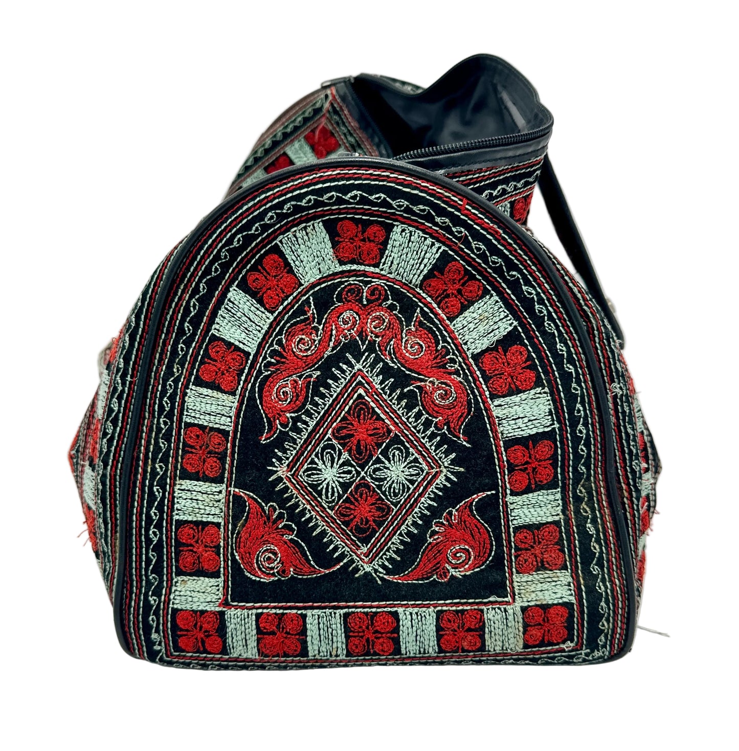 Embroidered Boston Bag