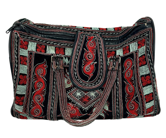 Embroidered Boston Bag