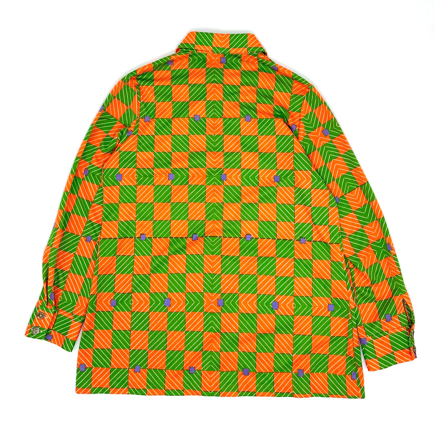 Plaid pattern metal button L/S shirts